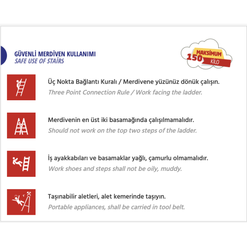 İki Parçalı Sürgülü Alüminyum Merdiven