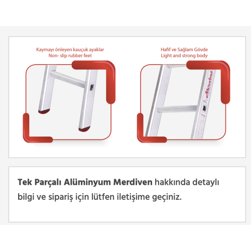 Tek Parça Alüminyum Merdiven