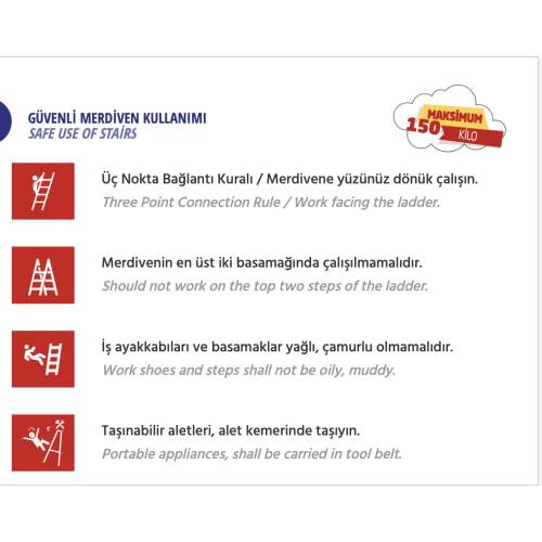 Alüminyum Çift Çıkış Merdiven (Akrobat)